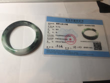 Load image into Gallery viewer, 56mm certified Type A 100% Natural sunny green/dark green/jungle green/light purple Jadeite Jade bangle AQ85-7885
