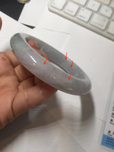 Load image into Gallery viewer, 60mm certified Type A 100% Natural light green purple chubby Jadeite Jade bangle PA115-9526
