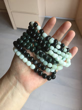 Load image into Gallery viewer, 7.6-8mm 100% natural white/black/blue/green/brown(Wuji, Mocui) jadeite jade beads bracelet BP148
