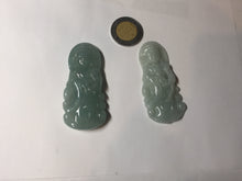 Load image into Gallery viewer, 100% natural white grade A light green white jadeite jade Guanyin pendants AU20-1
