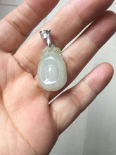 Load image into Gallery viewer, 100% Natural type A icy watery light green/clear Jadeite Jade seashell (福贝)  pendant F149
