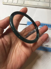Load image into Gallery viewer, 61mm Certified Type A 100% Natural light green/blue/gray Guatemala slim round cut Jadeite bangle BP198-2051
