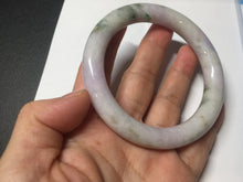 Load image into Gallery viewer, 58.8mm Certified Type A 100% Natural light green/sunny green/brown/black/purple(Rocky Mountain Dusk) chubby round cut Jadeite bangle PD90-1101
