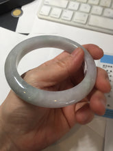 Load image into Gallery viewer, 60mm certified Type A 100% Natural light green purple chubby Jadeite Jade bangle PA115-9526
