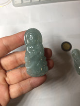 Load image into Gallery viewer, 100% natural white grade A light green white jadeite jade Guanyin pendants AU20-1
