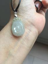 Load image into Gallery viewer, 100% Natural type A icy watery light green/clear Jadeite Jade seashell (福贝)  pendant F149
