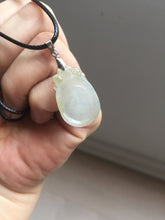 Load image into Gallery viewer, 100% Natural type A icy watery light green/clear Jadeite Jade seashell (福贝)  pendant F149
