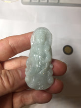 Load image into Gallery viewer, 100% natural white grade A light green white jadeite jade Guanyin pendants AU20-2
