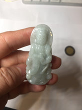 Load image into Gallery viewer, 100% natural white grade A light green white jadeite jade Guanyin pendants AU20-2
