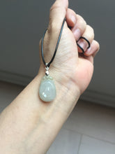 Load image into Gallery viewer, 100% Natural type A icy watery light green/clear Jadeite Jade seashell (福贝)  pendant F149
