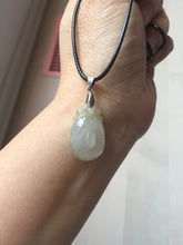 Load image into Gallery viewer, 100% Natural type A icy watery light green/clear Jadeite Jade seashell (福贝)  pendant F149
