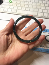 Load image into Gallery viewer, 61mm Certified Type A 100% Natural dark green/blue/gray Guatemala slim round cut Jadeite bangle BP199-5515
