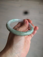 Load image into Gallery viewer, 55.5mm certificated Type A 100% Natural light green/dark green/purpleJadeite Jade bangle BG52-2956
