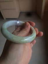 Load image into Gallery viewer, Reserved! Please don&#39;t order. Thanks. 55.5mm Certified 100% natural Type A sunny green/purple/yellow (FU LU SHOU) jadeite jade bangle AM74-5349
