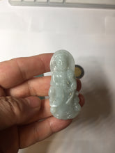 Load image into Gallery viewer, 100% natural white grade A light green white jadeite jade Guanyin pendants AU20-2
