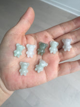 Load image into Gallery viewer, Type A 100% Natural light green white jadeite jade cute baby bear pendant BM55
