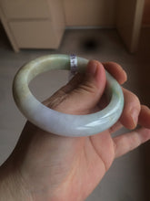 Load image into Gallery viewer, Reserved! Please don&#39;t order. Thanks. 55.5mm Certified 100% natural Type A sunny green/purple/yellow (FU LU SHOU) jadeite jade bangle AM74-5349
