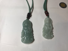 Load image into Gallery viewer, 100% natural white grade A light green white jadeite jade Guanyin pendants AU20-1
