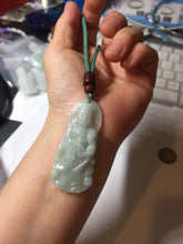 Load image into Gallery viewer, 100% natural white grade A light green white jadeite jade Guanyin pendants AU20-2
