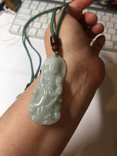 Load image into Gallery viewer, 100% natural white grade A light green white jadeite jade Guanyin pendants AU20-2
