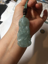 Load image into Gallery viewer, 100% natural white grade A light green white jadeite jade Guanyin pendants AU20-1
