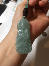 Load image into Gallery viewer, 100% natural white grade A light green white jadeite jade Guanyin pendants AU20-1
