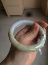 Load image into Gallery viewer, Reserved! Please don&#39;t order. Thanks. 55.5mm Certified 100% natural Type A sunny green/purple/yellow (FU LU SHOU) jadeite jade bangle AM74-5349
