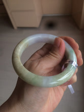 Load image into Gallery viewer, Reserved! Please don&#39;t order. Thanks. 55.5mm Certified 100% natural Type A sunny green/purple/yellow (FU LU SHOU) jadeite jade bangle AM74-5349
