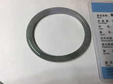 Load image into Gallery viewer, 51.5mm certified Type A 100% Natural icy watery dark green light purple gray round cut oval Jadeite Jade bangle AU21-8534
