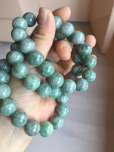 Load image into Gallery viewer, 13mm 100% natural type A dark green gray jadeite jade beads bracelet group BP146
