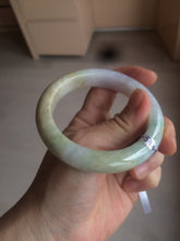 Load image into Gallery viewer, Reserved! Please don&#39;t order. Thanks. 55.5mm Certified 100% natural Type A sunny green/purple/yellow (FU LU SHOU) jadeite jade bangle AM74-5349
