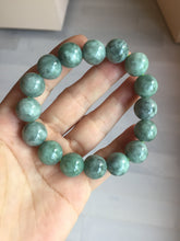 Load image into Gallery viewer, 13mm 100% natural type A dark green gray jadeite jade beads bracelet group BP146
