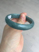 Load image into Gallery viewer, 55.9mm Certified Type A 100% Natural deep sea green/blue/gray/black Guatemala Jadeite bangle BL26-5735
