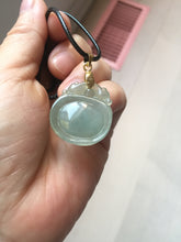 Load image into Gallery viewer, 100% Natural type A icy oily light green gray Jadeite Jade seashell (福贝)  pendant F148
