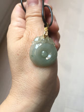 Load image into Gallery viewer, 100% Natural type A icy oily light green gray Jadeite Jade seashell (福贝)  pendant F148
