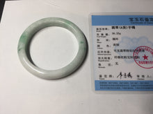 Load image into Gallery viewer, 53mm Certified Type A 100% Natural sunny green white(白底青) Jadeite Jade bangle BP41-3176
