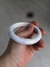 Load image into Gallery viewer, 56.1mm certified 100% natural  icy light white/green/purple jadeite jade bangle AX9-0638
