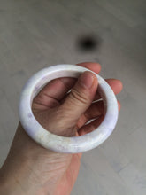 Load image into Gallery viewer, 56.1mm certified 100% natural  icy light white/green/purple jadeite jade bangle AX9-0638
