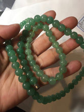 Load image into Gallery viewer, 8-8.4mm Certified 100% natural green Quartzite (DuLong jade) Bracelet Necklace set CB19 Not jadeite jade! Please read the whole description
