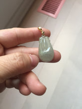 Load image into Gallery viewer, 100% Natural type A icy watery light green/gray Jadeite Jade seashell (福贝)  pendant F150
