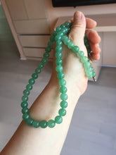 Load image into Gallery viewer, 8-8.4mm Certified 100% natural green Quartzite (DuLong jade) Bracelet Necklace set CB19 Not jadeite jade! Please read the whole description
