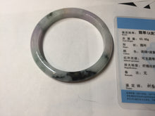 Load image into Gallery viewer, 60.2mm certified Type A 100% Natural icy watery light green sunny green purple Jadeite Jade bangle BQ67-5669
