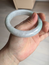 Load image into Gallery viewer, 56.5mm certified 100% natural type A white/light green white purple jadeite jade bangle AH100-0545
