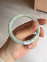 Load image into Gallery viewer, 54mm Certified type A 100% Natural sunny green/white round cut Jadeite bangle BN81-9817
