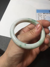 Load image into Gallery viewer, 53mm Certified Type A 100% Natural sunny green white(白底青) Jadeite Jade bangle BP41-3176
