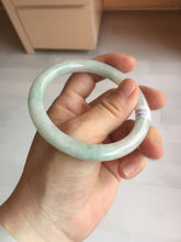 Load image into Gallery viewer, 57mm Certified type A 100% Natural sunny green/white round cut Jadeite bangle BN77-9819
