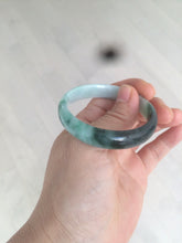 Load image into Gallery viewer, 46.7mm Certified Type A 100% Natural sunny green/dark green/purple Jadeite Jade bangle AX6-0100
