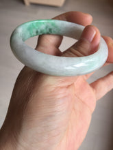 Load image into Gallery viewer, 47mm certified 100% natural Type A sunny green white oval jadeite jade bangle BP49-9340
