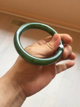 Load image into Gallery viewer, 58.8mm certified 100% Natural dark green black (碧玉) round cut nephrite Jade bangle HF122-1585

