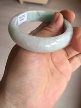 Load image into Gallery viewer, 47mm certified 100% natural Type A sunny green white oval jadeite jade bangle BP49-9340
